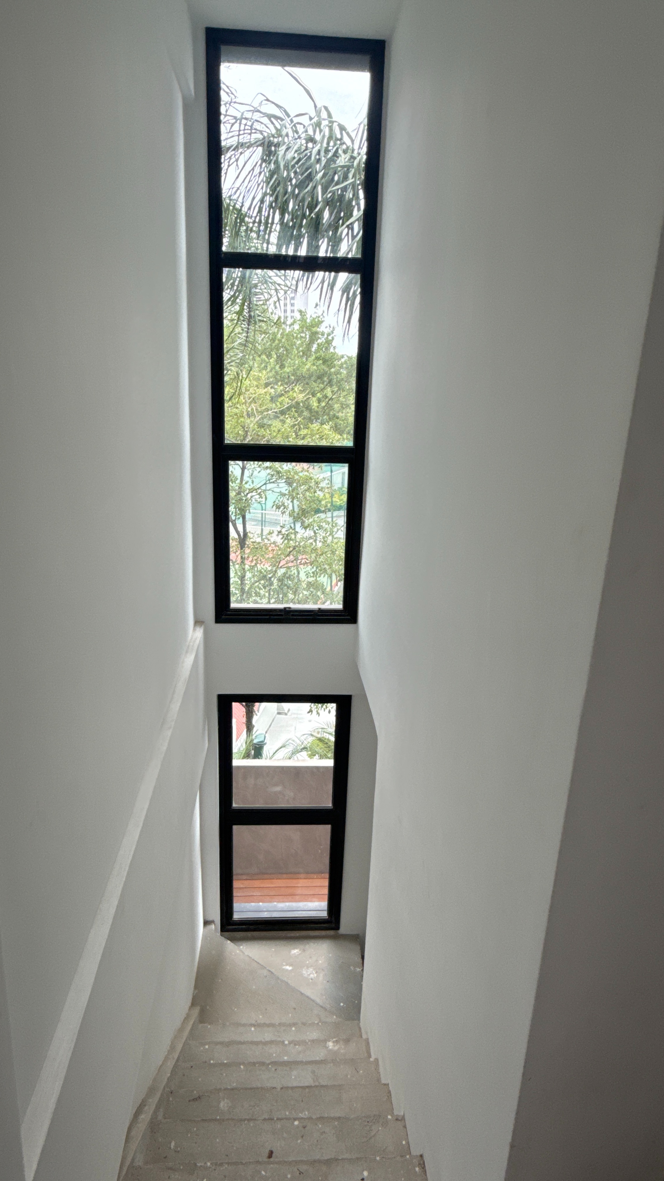 Corredor com vista para plantas